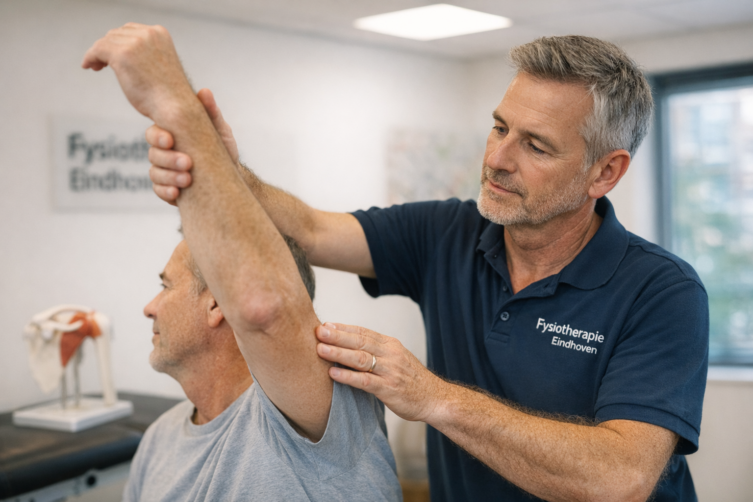 Fysiotherapeut behandelt schouderklachten in Eindhoven